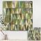 Designart - geometric Green Triangle III - Mid-Century Modern Transitional Print on Natural Pine Wood